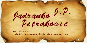 Jadranko Petraković vizit kartica